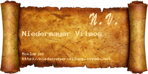 Niedermayer Vilmos névjegykártya